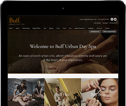 Cornwall Web Designers built the mobile Buff Day Spa website.